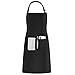 Produktbild Shentian Schürze-Schwarz Baumwolle Küchenschürze,Kochschürze,Grillschürze-Küchentextilien Fit Kittelschürze Damen Und Männlich (70X85cm)