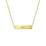 OAUWKEIY Collar Colgante Collar moderno con letras inglesas grabadas HopeFaith etiqueta horizontal