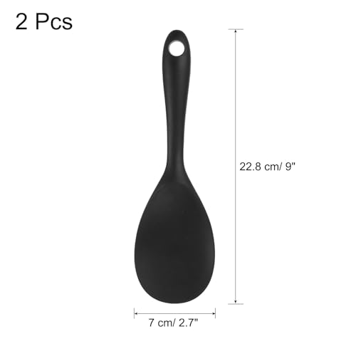 Cuillère à riz en silicone antiadhésive uxcell résistante à la chaleur noir pack de 2