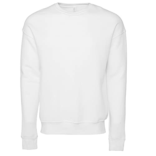 Bella + Canvas Unisex Adult Fleece Drop Shoulder Sweatshirt (S) (White)