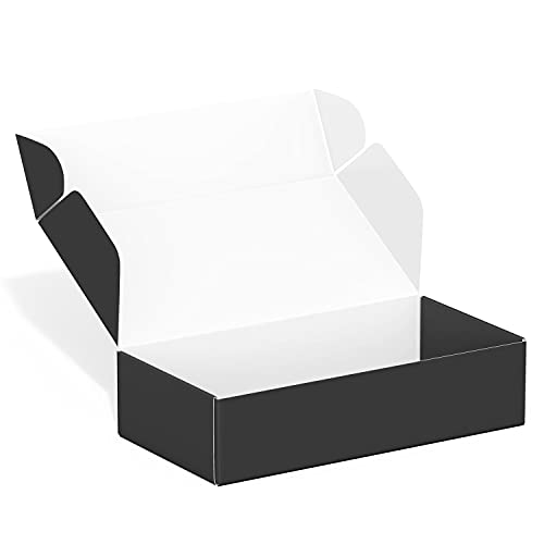 Image of 50 Pack 4 inchx8 inchx2 inch Shipping Boxes, Corrugated Cardboard Small Box Mailer, Shipping Boxes for Small Business for Gift Packing- TONESPAC (4 inchx8 inchx2 inch, Black)