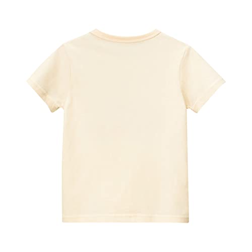 Kids Inner Wear Toddler Kids Summer Clothes Short Sleeve T Shirt Beige Puppy Cartoon Pattern Girl Flower2