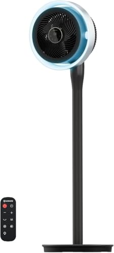 AIRMATE Ventilatore a Piantana con Luce, Ventilatore di Circolazione dell'Aria, Ventilatore Silenzioso a 16 Velocità, Venti da Uragano, 120°+90° Oscillazione, Timer 12H Ventilatores con Telecomando