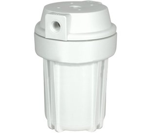 Hydronix HF2-5WHWH38, 5" White Housing with White Flat Cap For RO & Filtration Systems, 3/8" Ports