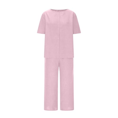 Conjunto de lino mujer para evitar el calor con la máxima comodidad en casa 5