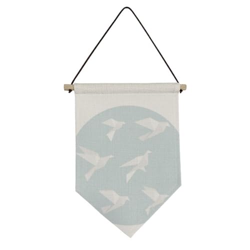 Drapeau en toile suspendu pigeon géométrique pour salon et bureau moderne