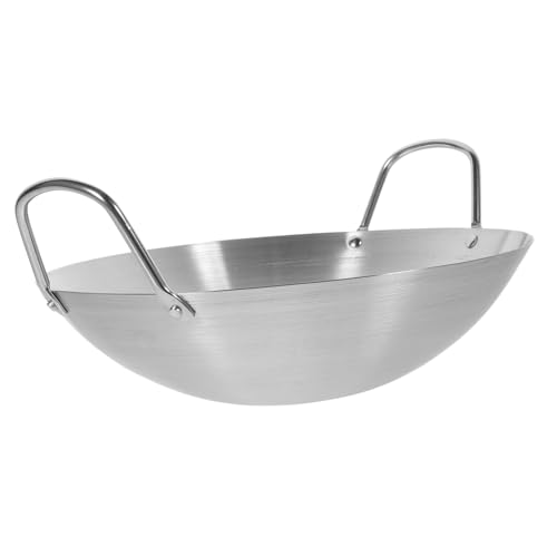 Wok acero inoxidable con doble mango y superficie pulida miniatura 1