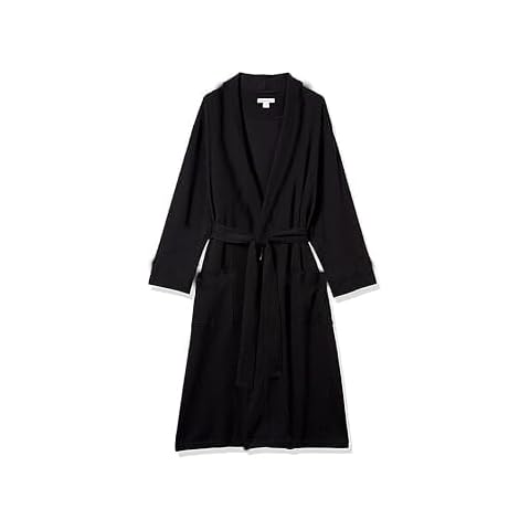 Amazon Essentials Men's Lightweight Waffle Bathrobe Black Cover