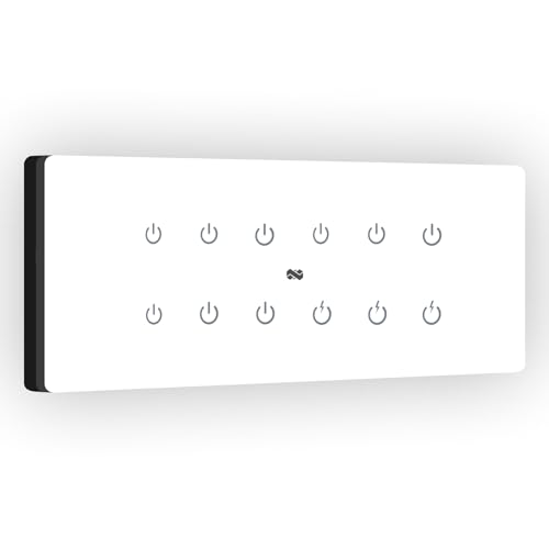 Image of IOTICS Smart Wifi Switch Board: 12 x Switch Module. Touch Control, Remote, App Control. Voice Compatible with Alexa & Assistant. Smart Touch Switch Board For Home Automation (White)