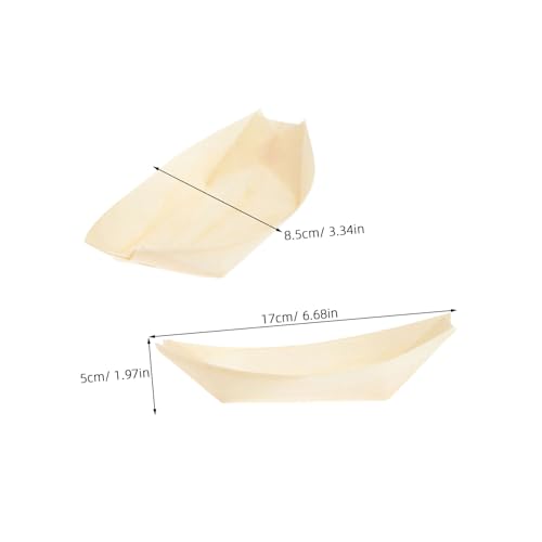 100 platos de sushi de madera de 6 pulgadas miniatura 2