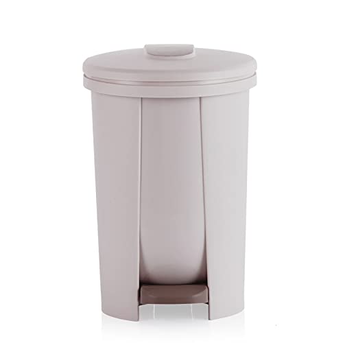 Poubelle pour cuisine avec couvercle beige et poubelle à pied compacte 12 l