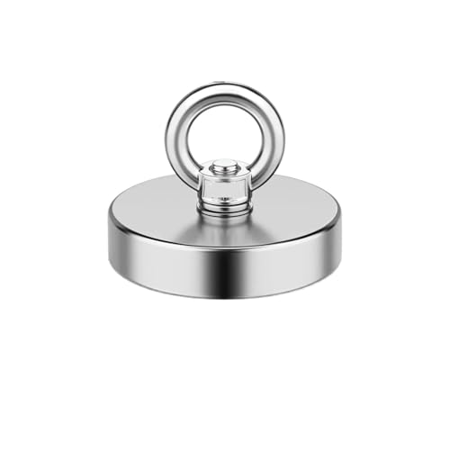 Neodymium Fishing Magnet, Rare Earth with Countersunk Hole Eyebolt，Compatible for Retrieving Items in Lake(1P-D60WLW)