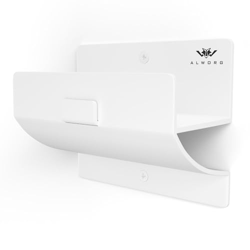 White Ladder Hooks for Garage Wall - Step Stool Holder for Shed & Workshop