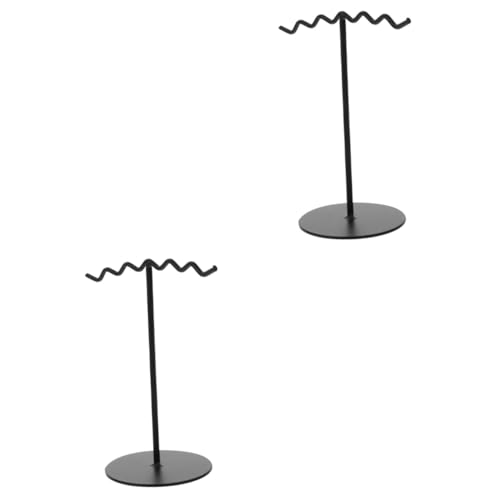 Healvian 2 Pezzi porta gioielli in ferro battuto forma visualizzazione della collana cremagliera Stand di collana porta collane Raccumi per esposizioni di gioielli ferro da stiro Nero