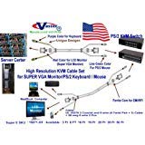 4��/�A3 ft SVGA�P�[�u���A���𑜓xKVM�P�[�u���Z�b�g(�I�Xto���X) 3 in 1