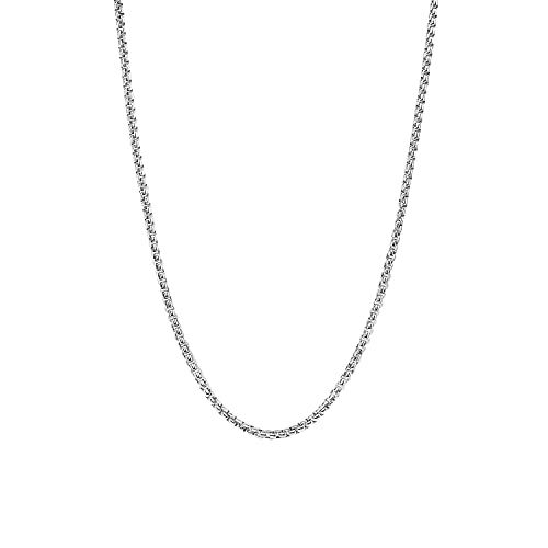 Fiusem Silver Chain For Men, 3Mm Mens Chain Necklaces, Stainless Steel Box Chain Necklace For Men Women And Boys, Mens Necklace 18 Inch #TOP9