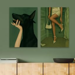 Poster style féminin et mystérieux grand format 70x100cm pour salon moderne