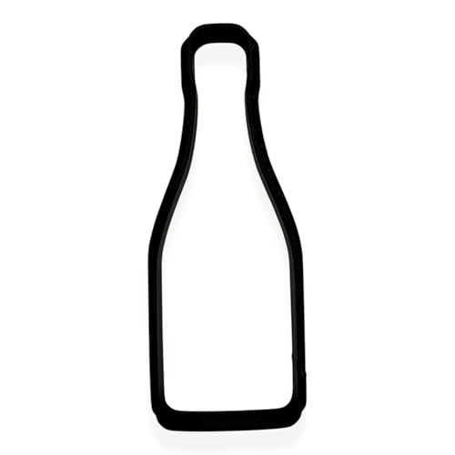 Champagne Bottle Cookie Cutter with Easy Push Design (4 inch)