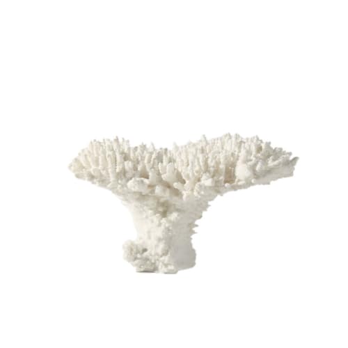 Corail imitation résine blanc cassé : statue chic 33cm pour bureau moderne - 2