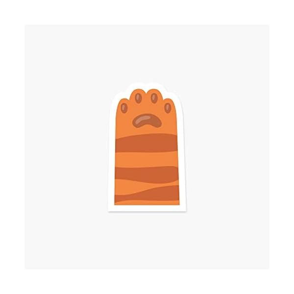 Ginger Striped Cat Paw 2 x 3.5 in - Animal Sticker