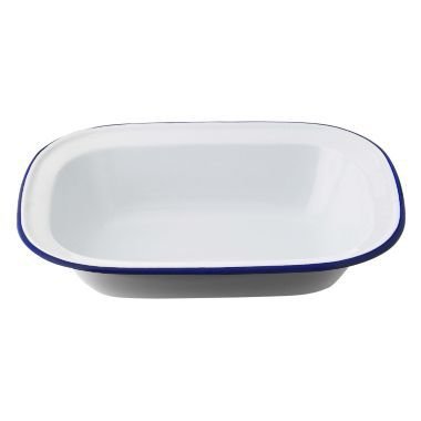 Lakeland White Traditional Enamel 26Cm Oblong Pie Dish