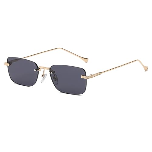 Petites lunettes de soleil rectangulaires légères sans monture anti-pression visage