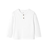 [LSMUDKINGDOM] キッズ ヘンリーネック 長袖 ｔシャツ 子供服 男の子 普段着 スクール カジュアル 白 110
