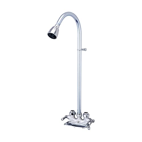 Central Brass 0477-RC Two Handle Utility Shower in Rough Chrome