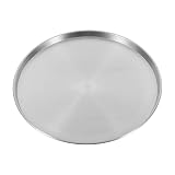 Generisch Pizzablech aus Edelstahl, 26 cm, vielseitig verwendbar: Backblech, Ofen, Grill, Dampfgarer, antihaftbeschichtet, runder Servierteller