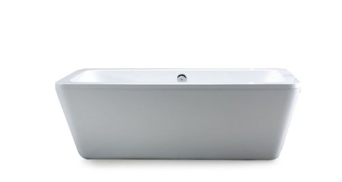 Ove Decors Freestanding Modern Soaking Bathtub In Glossy Chrome Pop Up Drain And Waste Overflow, 69 Inches, Kido 69 White #TOP11