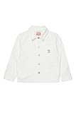 Poches avant appliquées Diesel Veste en jean pour homme avec logo, blanc, 16 Years