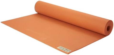 JadeYoga Harmony Yoga Mat- Durable & Thick Gym Fitness Mat, Non-Slip Natural Rubber Yoga Mat- Home Exercise & Stretching Mat, Workout Mat- Yoga, Pilates & Meditation Women & Men (Tibetan Orange, 68'')