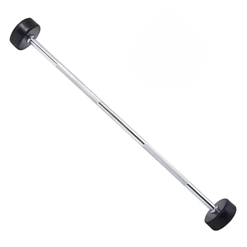 Image of ZEDI Fixed Rubber Straight Barbell 10 KG - 4 Feet Solid Steel Gym Bar with 30 mm Thick Grip | Heavy Duty Preloaded Fixed Weight Bar for Biceps, Triceps, Bench Press & Home Gym Workout
