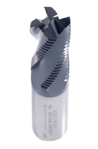 Image of Accusize Industrial Tools 3 /4'' Fine Tooth M42 8% Cobalt Tialn Roughing End Mill, 3 /4'' Shk Dia, 1-5 /8'' Flute Length, 3-3 /4'' Oal, 4 Flute, 1104-0034 | Fine Tooth, M42 8% Cobalt, TiAlN Coated, 3-3 /4 inch OAL, Single End, Center Cutting, 1104-0034