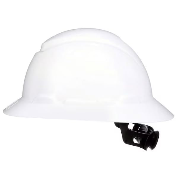 4-Point Ratchet Full Brim Hard Hat White, Mfr: CHH-FB-R-W6-SL-A