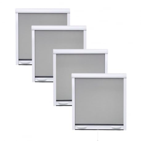 Pack éco de 4 moustiquaires enroulables alu H145 cm x L130 cm Blanc