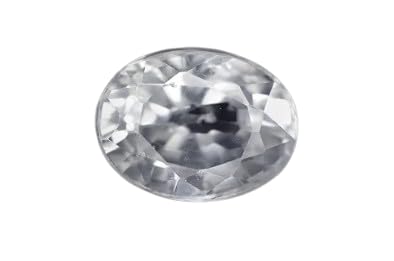 Galaxy Gemsवाइट जरकन Zircon Stone 5 Carat 5.5 Ratti Safed Jarkan Original Certified Real & Valuable Zirconia Stone Zarkan Stone Oval Shape White Zircon Stone For Ring Making