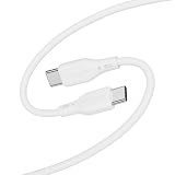 オウルテック USB Type C ケーブル 2m PD60W 急速充電 データ転送 480Mbps 断線に強い シリコンケーブル USB2.0 温度センサー 絡まない 高耐久 ケーブルバンド付き USB-C to USB-C ケーブル USB-C ホワイト OEC-CBSCC20-WH