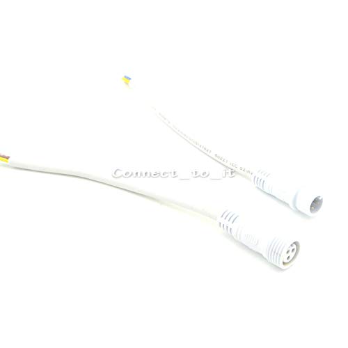 (10 Sets/lot) White Color LED Light Strips 3 Pin Waterproof Connector Cable3x0.75mm SQMM