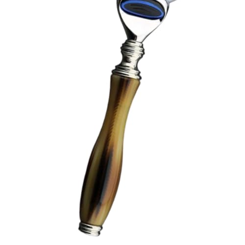 Haryali London Men's 5 Edge Compatible Razor Horn Replica Handle Beard and Moustache Razor for Men