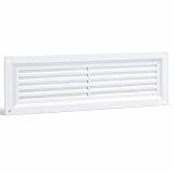 Topolenashop Griglia Ventilazione 260x90 mm Bianca con Rete Antizanzare – Bocchetta Areazione Rettangolare per Muro e Porta, Griglia Aria per Bagno, Cucina, Garage | 2389313