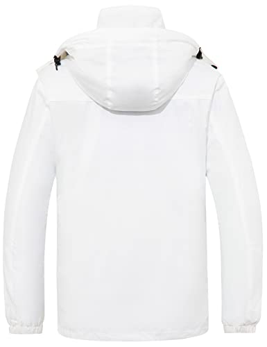 Wantdo Men's 3-In-1 Winter Coat Waterproof Snow Jackets Warm Skiing Jacket With Hood White L #TOP1