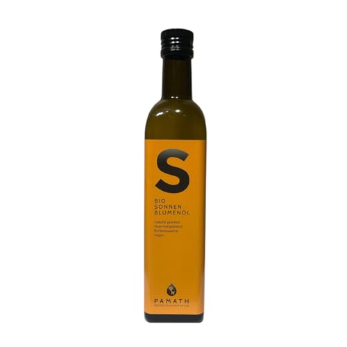 Pamath Aceite de girasol ecológico, 500 ml, prensado en frío, de semillas de girasol alemanas