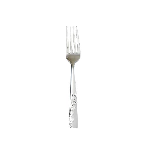 Cambridge Silversmiths Blossom Sand Piece Flatware Silverware Set, Service for 4, Stainless Steel, Includes Forks/Knives/Spoons, 20 Count, Brushed Finish