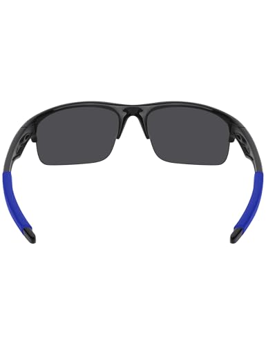 Image of BLAZERBUCK Replacement Temple Sleeves Ear Socks for Oakley Bottle Rocket OO9164 Sunglass - Black + Blue