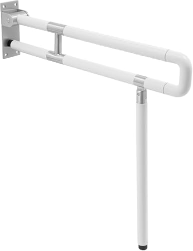 LQSYBHD Corrimano di Sicurezza Pieghevole da 75 Cm Barra di Sostegno per Bagno A Forma di U con Staffa Inferiore e Impugnatura Antiscivolo Barra di Supporto Resistente per Anziani e Disabili