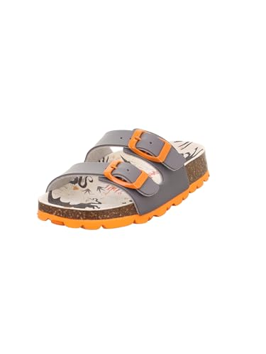 Superfit Mädchen FUSSBETTPANTOFFEL Hausschuhe, GRAU/ORANGE 2100