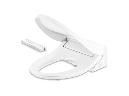 Kohler PureWash E880 Elongated Bidet Toilet Seat With Remote Warm Water Quiet-Close Lid Prevents Slamming Easy Installation with Quick-Release Self-Cleaning Wand Adjustable Water Pressure