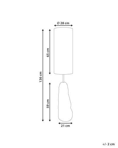 Lampada Da Terra Con Base In Ceramica Nera E Paralume Alto In Tessuto In Stile Originale - 3