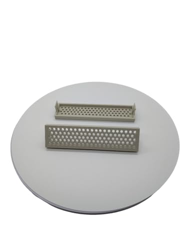 2X - 3.5 inch Disk Drive Bay Cover Holes - Circles . Beige - Khaki Replacement Computer Tower Parts. Vintage Look